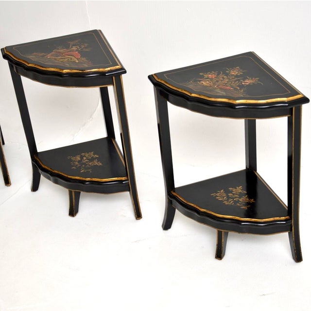 Antique Chinoiserie Lacquered Nesting Tables, 1920s, Set of 5 For Sale - Image 9 of 14