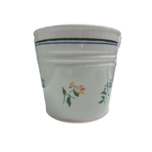 Step into a world of timeless elegance with the Vintage R. B. Bernarda Garden Pail Cachepot! This exquisite piece, crafted...