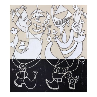 If Not for You - Large Oversized Abstract Modern Organic Shape Mixed Media Artwork on Canvas by Rue Bootay For Sale