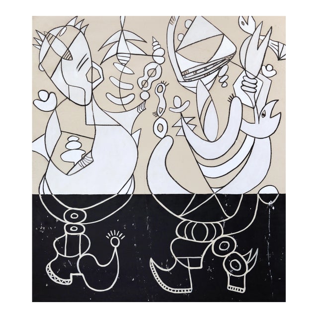 If Not for You - Large Oversized Abstract Modern Organic Shape Mixed Media Artwork on Canvas by Rue Bootay For Sale