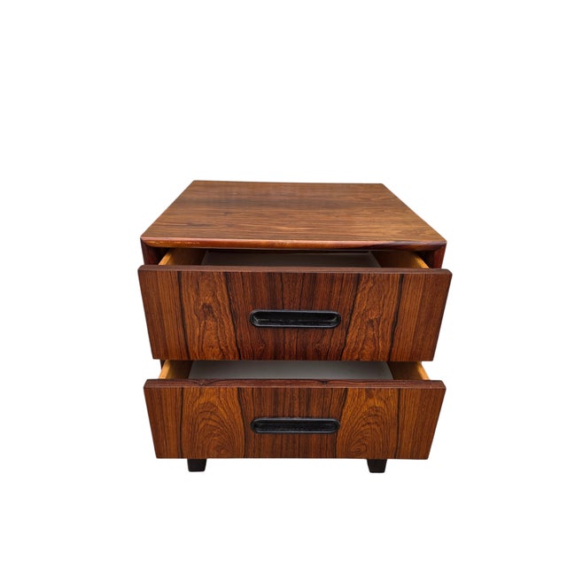 Vintage Danish Modern Rosewood Nightstand End Side Table Chest For Sale - Image 4 of 11