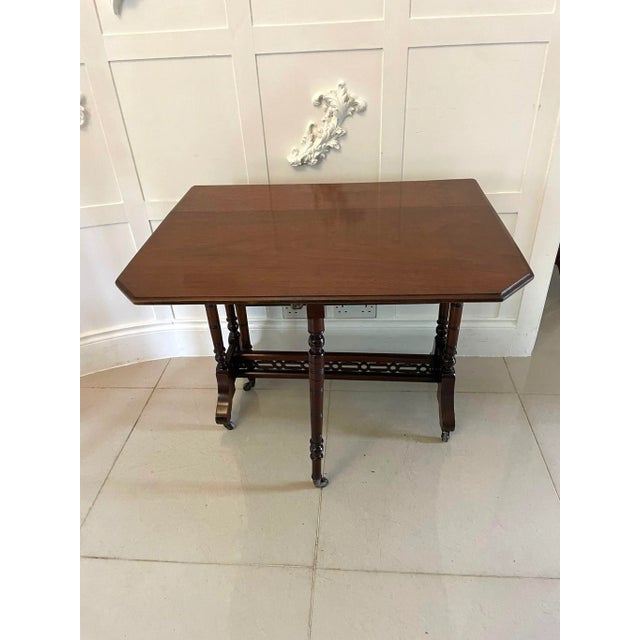 Wood Antique Victorian Walnut Sutherland Table, 1880 For Sale - Image 7 of 12