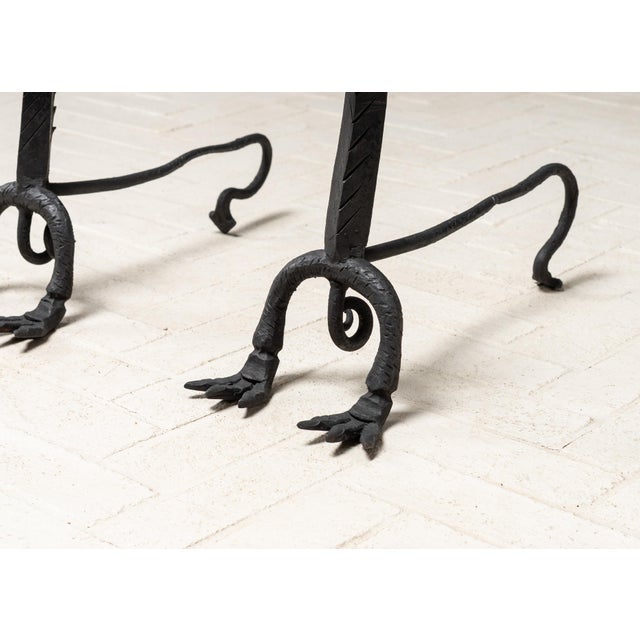 1920s 1920s Pair of Samuel Yellin Style Andirons For Sale - Image 5 of 7