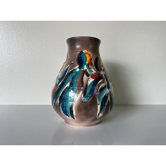 Black 1984 Dick Nester Hand - Painted Abstract Pattern Studio Pottery Vase For Sale - Image 8 of 12