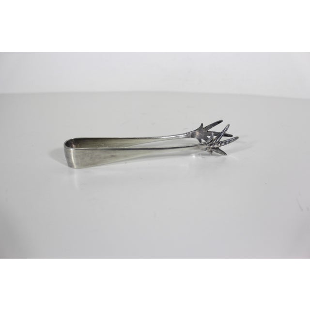 Vintage Silver Bird Claw Sugar or Ice Tongs Bar Cart Styling For Sale - Image 6 of 12