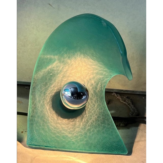 Mid-Century Modern Art Deco Table Lamp in Murano Glass from De Majo, 1980s For Sale - Image 7 of 8