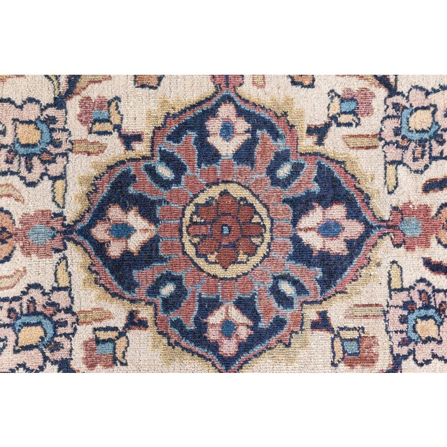 Authentic 1900s Persian Meshad Handmade Wool Rug For Sale In New York - Image 6 of 9