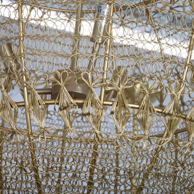 Monumental Wrought Brass Wire Pendant For Sale In New York - Image 6 of 10