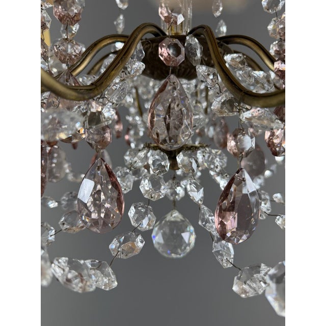 20th Century Louis XV Crystal and Bronze Chandelier with Pendants For Sale - Image 10 of 13