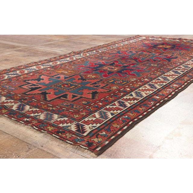 Textile Mid 19th Century Antique Caucasian Kazak Rug 04'04 X 08'07 For Sale - Image 7 of 9