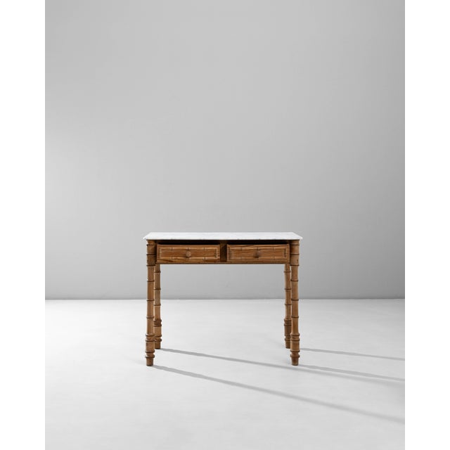 1900s French Faux Bamboo Table With Marble Top For Sale - Image 18 of 18