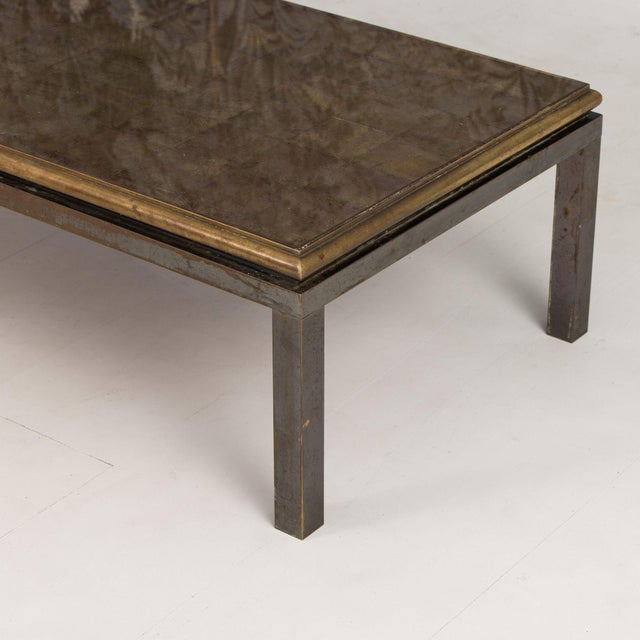 Mid 20th Century Attributed to French Maison Jansen Bronze and Églomisé Coffee Table For Sale - Image 18 of 18