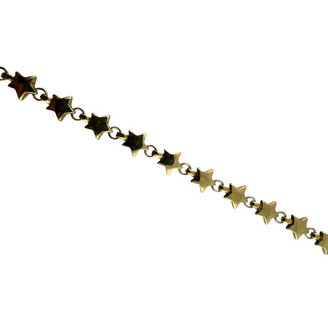 Late 20th Century Tiffany & Co 14k Yellow Gold Star Link Bracelet For Sale In New York - Image 6 of 9