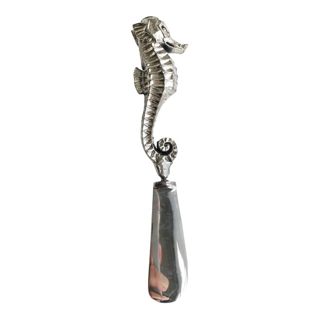 Silver Plate Seahorse Condiment Knife For Sale