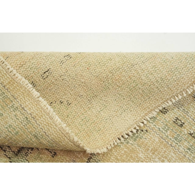 1970s 1970s Vintage Turkish Handmade Wool Cotton Beige Area Rug For Sale - Image 5 of 13
