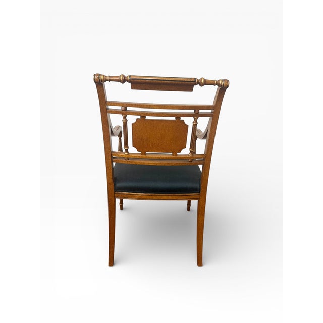 1990s 1990s Galimberti Lino Italian Neoclassical Hand-Painted Cherub Armchair With Gilt Accents For Sale - Image 5 of 11