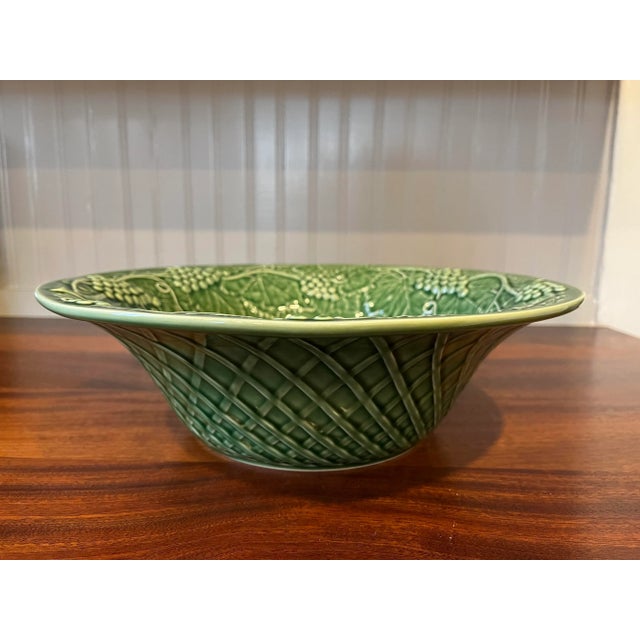 This is a vintage pattern of Bordallo Pinheiro of a large Majolica serving bowl or fruit bowl. The pattern is discontinued...