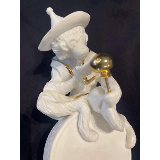 Jean Boggio 1960s Monkey Singerie Biscuit Porcelaine Jean Boggio by Franz For Sale - Image 4 of 12