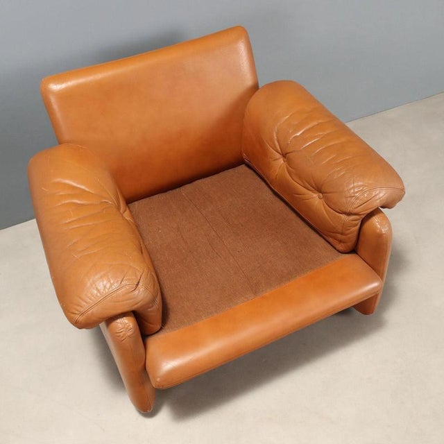 Tan Coronado Lounge Chairs attributed to Tobia Scarpa for B&B Italia, Set of 2 For Sale - Image 8 of 10