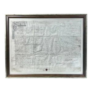 Early 18th Century English Framed Indenture Document, Framed