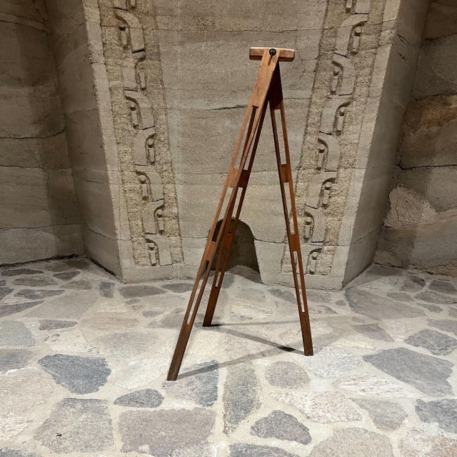 AMBIANIC presents Vintage Solid Wood Tripod Surveyor Camera Base Decorative item 44 h x 19 w x 20 d Preowned unrestored...