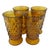 Mid 20th Century Set of Four Mid-Century Amber Glass Goblets in Textured Honeycomb Pattern For Sale In Oklahoma City - Image 6 of 7