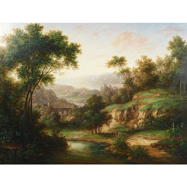 Pablo Munoz (Peruvian, 1953-), Traditional Woodland Landscape, Oil on Canvas, similar to Hudson River School, with...