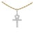 Men's 10K Yellow Gold 1 3/4 Cttw Diamond Cluster Ankh Cross Pendant Necklace - 18" Inches For Sale