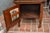 Antique English Oak Wood Commode Potty Chamber Pot Cupboard W/ Cushioned Top For Sale - Image 10 of 16