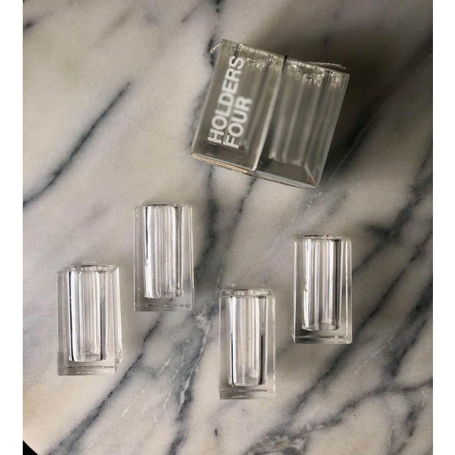 Mid-Century Modern Vintage Lucite Bud Vase Table Setting Markers- Set of 4 For Sale - Image 3 of 5