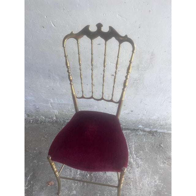Metal Vintage Italian Brass Chiavari Chair, 1970s For Sale - Image 7 of 10