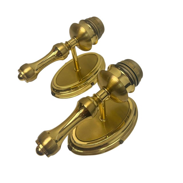 1970s Regency Wall Lamps in Gold Brass from Herda, 1970s, Set of 2 For Sale - Image 5 of 10