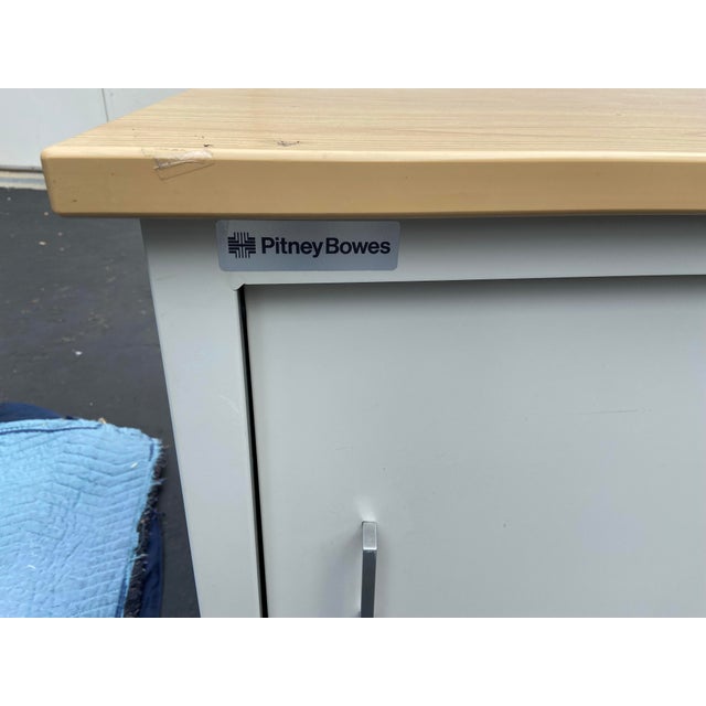 1990s 1990s Pitney Bowes Vintage Modern Steel Credenza Storage Cabinet For Sale - Image 5 of 12