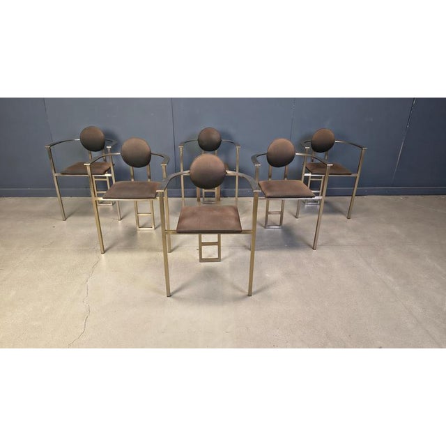 Vintage Dining Chairs by Belgochrom, 1980s, Set of 6 For Sale - Image 3 of 15