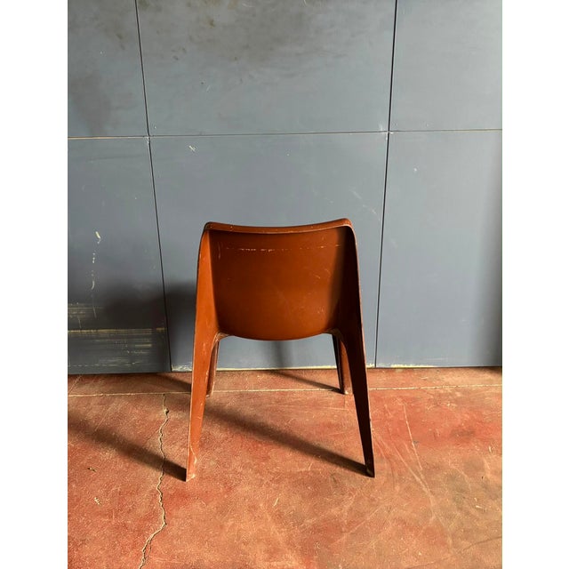 Set of 4 Bofinger Fiberglass chairs model BA1171, designed by Helmut Bätzner in 1964. In original chocolate brown color....