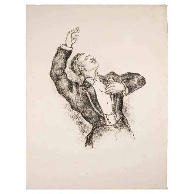 Luc-Albert Moreau, Elegant Man, Early 20th Century, Lithograph For Sale
