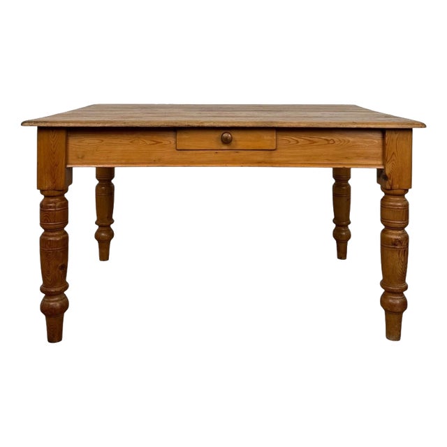 20th Century Pine Farmhouse Dining Table For Sale