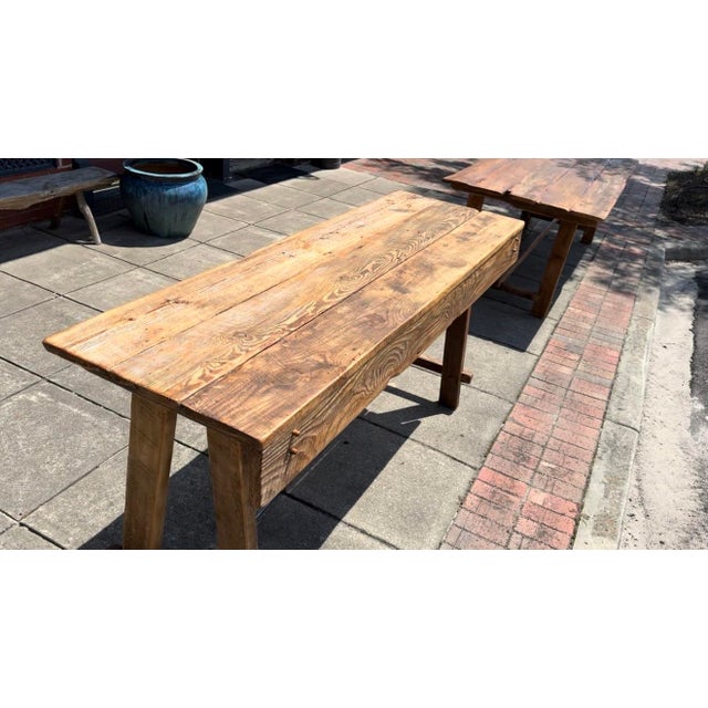 Axel Einar Hjorth Axel Hjorth Style Rustic Farmhouse Reclaimed Barnwood Console Table - 84” For Sale - Image 4 of 6
