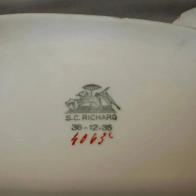 A ceramic soup tureen manufactured by S. C. Richard in Italy in the 1935, decor representing a sail boat has been designed...