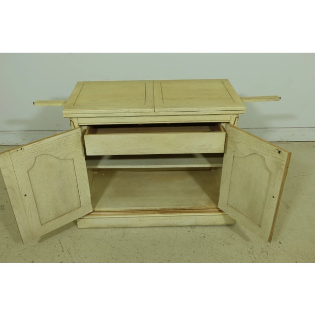 1970s Thomasville Country French Flip Top Oak Server Cabinet For Sale - Image 5 of 12