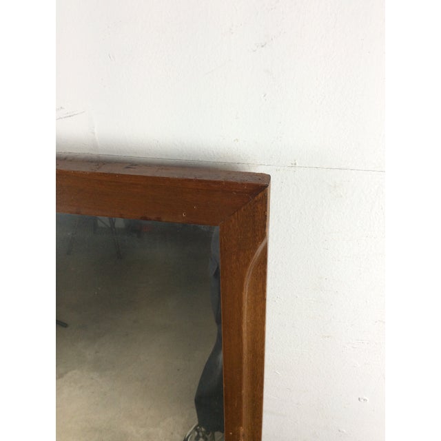 Mid Century Modern Mountable Mirror With Walnut Frame For Sale In Philadelphia - Image 6 of 16