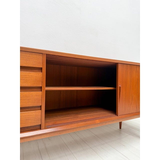 Wood Vintage Danish Model 18 Sideboard in Teak by Gunni Omann for Omann Jun, 1960s For Sale - Image 7 of 13