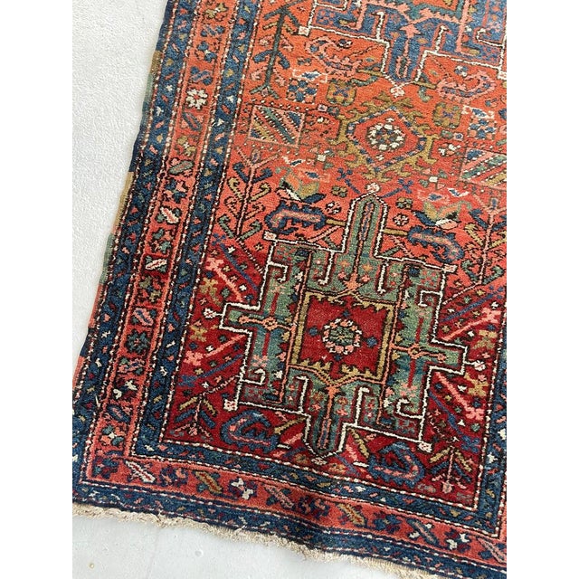 Persian Antique Heriz Tribal Runner in Sunset Hues Rug 3 x 11.6 For Sale - Image 3 of 10