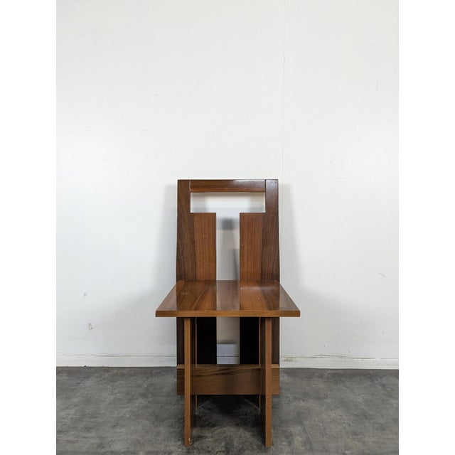 Loto Spa Italian Chairs in American Walnut, Set of 8 For Sale - Image 4 of 14