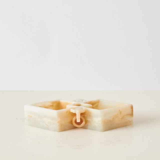 Carved Jade Ornament with Interlocking Diamond Forms For Sale - Image 4 of 7