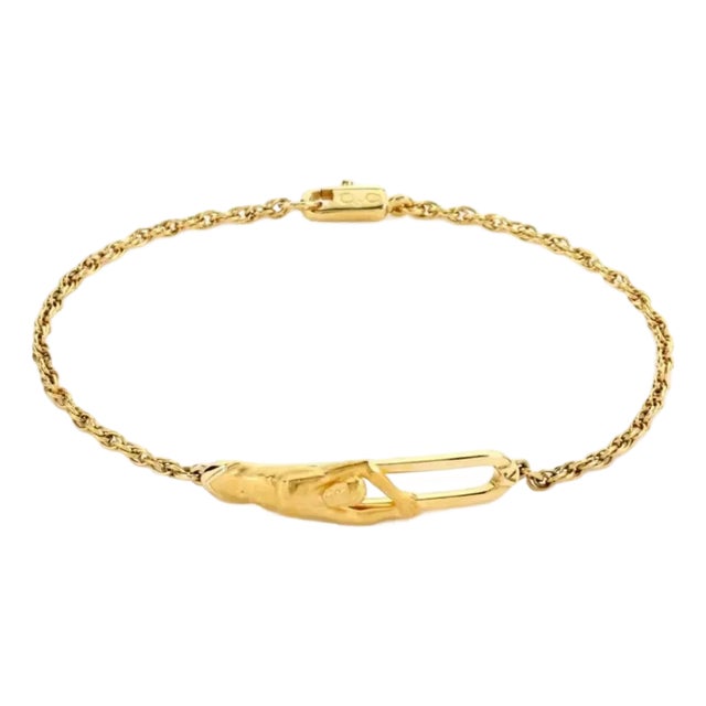 Carrera Y Carrera 18k Yellow Gold Man Long Bar Rope Chain Bracelet For Sale