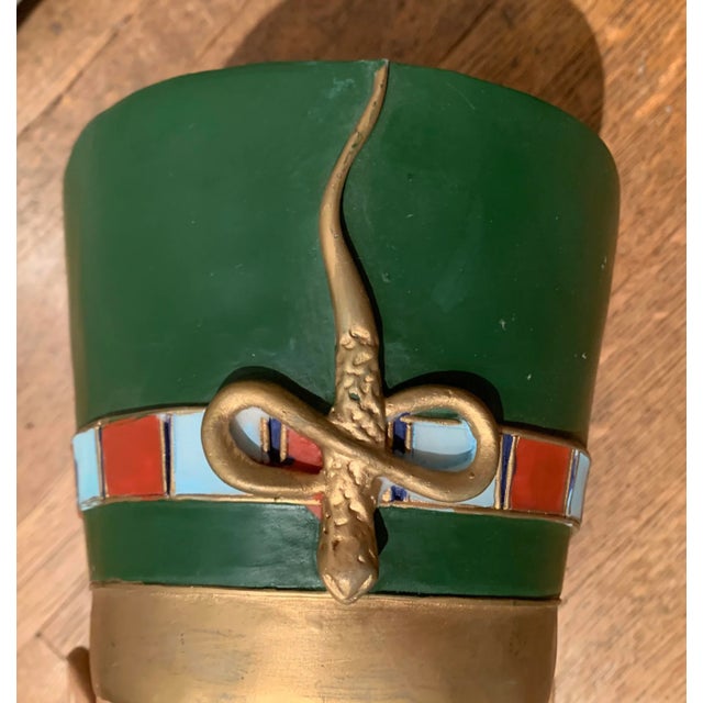 Vintage Composite Painted Egyptian Bust For Sale - Image 9 of 13