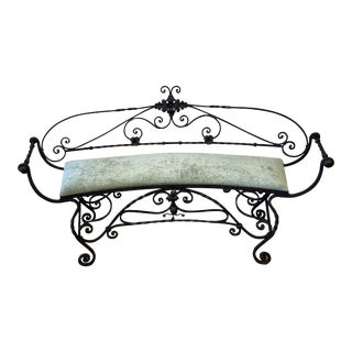 Late 19th Century French Wrought Iron Bench For Sale