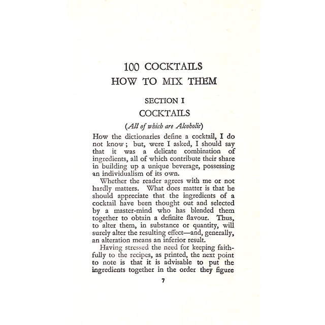 "100 Cocktails: How to Mix Them" Book 1958 "Bernard" For Sale - Image 4 of 6