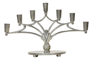 Art Deco Pewter 7-Arm Candelabra from Heavy Ke & Co. Sweden, 1930s